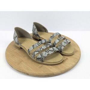 Crocs Womens 9 Tulum Open Toe Sandals Snake Print Slip On Beach Pool Vacation